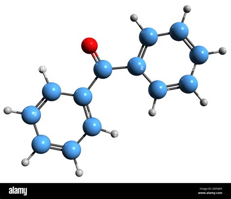 3D image de la formule squelettique de la benzophénone - structure ...