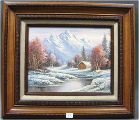 3030: Snowy Mountain Oil painting by Jamison : Lot 3030