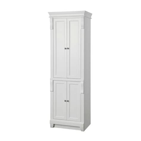 white linen cabinet