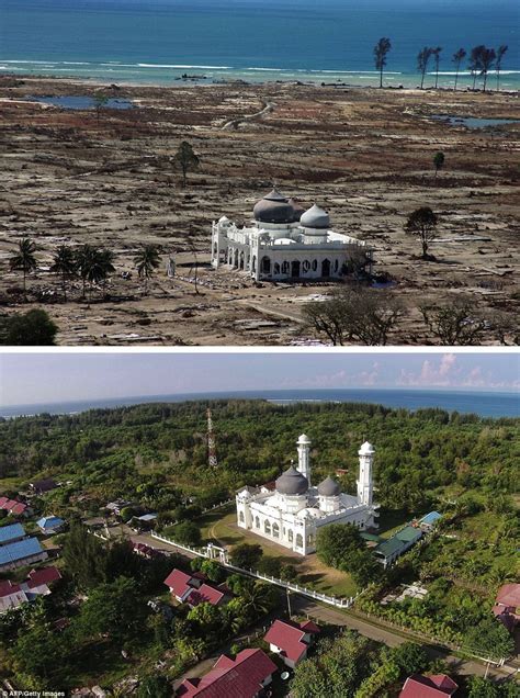 10 Amazing Before and After Shots Of The 2004 Tsunami in Aceh | WowShack