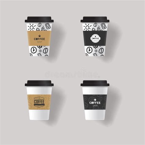 Coffee Cup Design Template Mock Up Stock Vector - Illustration of ...