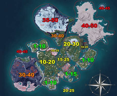 Wereldkaart gebiedsniveau zones | Palworld Spel