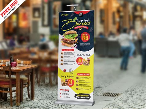 Creative Restaurant Shop Roll-Up Banner PSD :: Behance