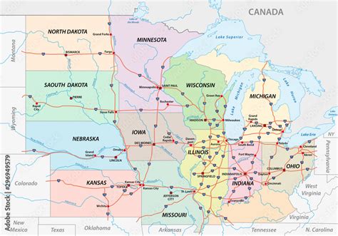 Road Map Of Midwest