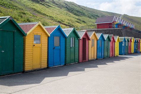 Colorful Beach Huts Free Stock Photo - Public Domain Pictures