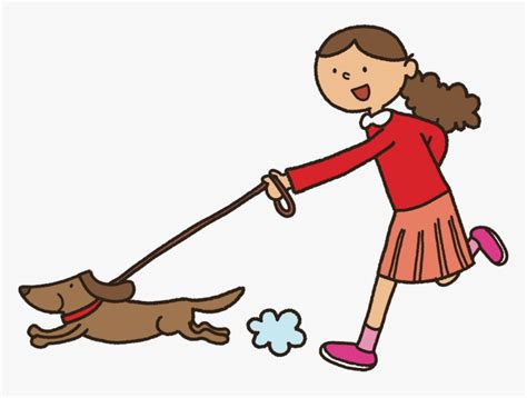 Human Behaviortoddlerboy Walk The Dog Cartoon Hd Png Download