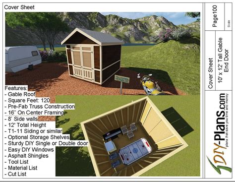 10x12 Tall Gable Shed Plan