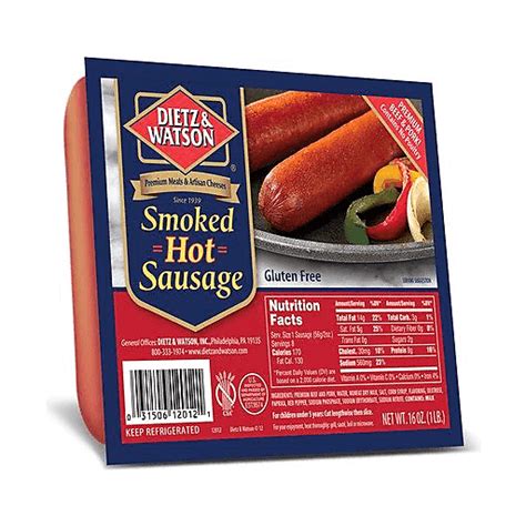 Dietz & Watson Sausage, Smoked, Hot | Hot Dogs | Yoder's Country Market