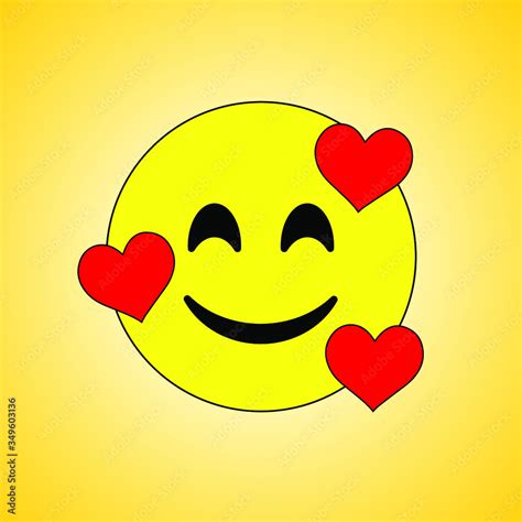 Smile with Heart Emoji Emoticon Smiley face social Media Design Can be ...