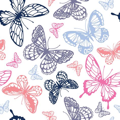 Vector butterflies pattern. Abstract seamless background. 3381752 ...