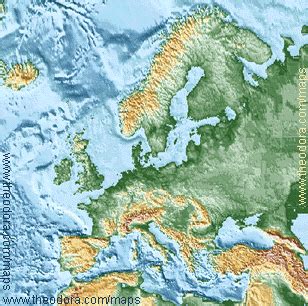 Physical Map of Europe - Europe Flags, Maps, Economy, Geography ...