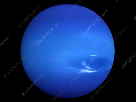 Neptune with clouds and atmosphere, illustration - Stock Image - F037 ...