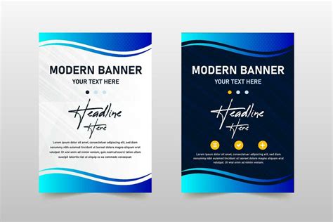 Modern Vector Wavy Blue Banner Template 25847141 Vector Art at Vecteezy