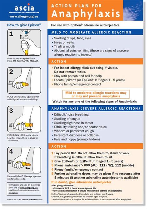 ASCIA Action Plan for Anaphylaxis (general) for use with EpiPen ...