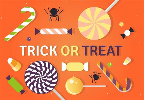 Halloween Trick or Treat Candy Vector Illustration 124418 Vector Art at ...