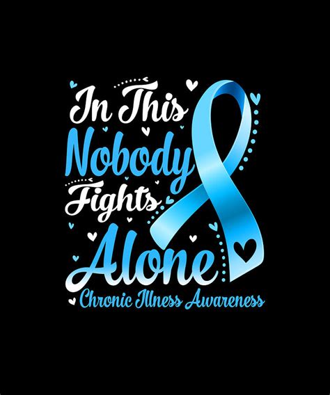 In This Family Nobody Fight Alone Chronic Illness Awareness Drawing by ...