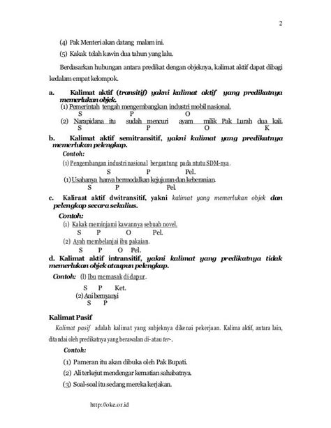 Contoh Kalimat Aktif Transitif – materisekolah.github.io