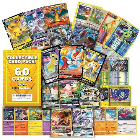 Buy Pokemon Trading Card Game - 60 Total Card - 3 Foil Cards and 1 ...