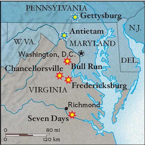 Map Of Virginia Civil War Sites - Amalee Marieann