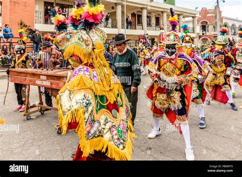 Parramos, Guatemala - December 28, 2016: Traditional folk dancers in ...