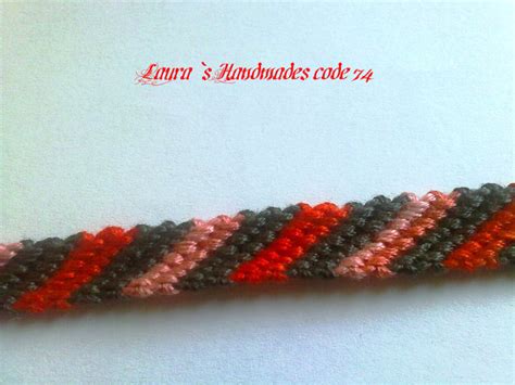 Friendship Bracelet Candy Stripe Pattern Red, Pink and Black Color ...