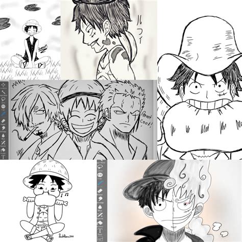 Luffy sketches... by galaxyworld77 on DeviantArt