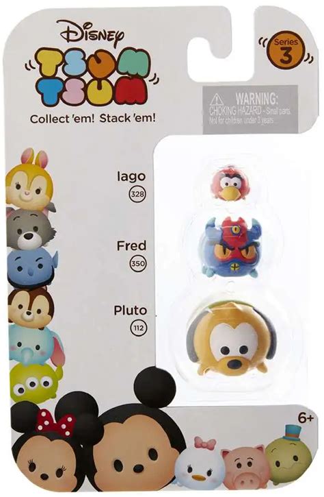 Disney Tsum Tsum Series 3 Iago, Fred Pluto Minifigure 3-Pack 328, 350 ...