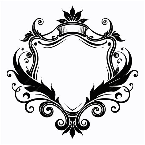 A black and white design with a flowery border | Premium AI-generated ...