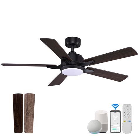 52” Smart Ceiling Fanswith Lights Remote Control,Quiet DC Motor,Outdoor ...