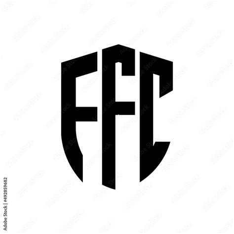 FFC letter logo design. FFC modern letter logo with black background ...