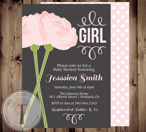 BABY GIRL Baby Shower Invitation baby shower invite mason | Etsy