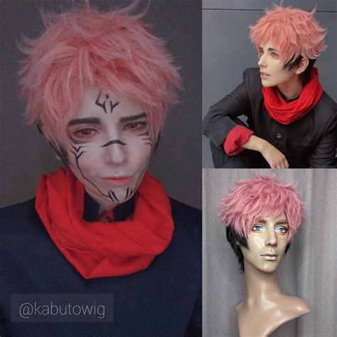 Itadori Yuuji cosplay wig Jujutsu kaisen inspired Jujutsu | Etsy