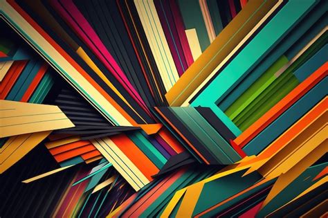 Premium AI Image | Abstract Art of Colorful Geometric Lines