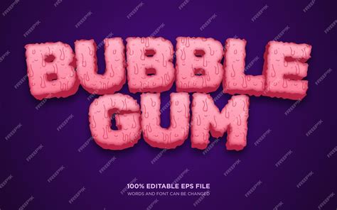 Premium Vector Bubble Gum 3d Editable Text Style Effect