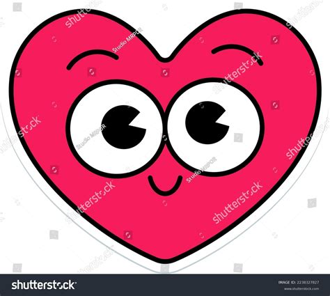 Emoji Heart Shape Smile Sticker Stock Vector (Royalty Free) 2238327827 ...