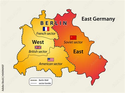 Berlin Wall Border Map