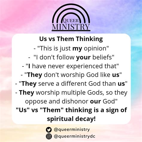 US vs THEM Thinking - Queer Ministry