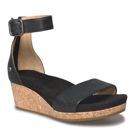 UGG Zoe II Black Sandals - Women's - MyCozyBoots