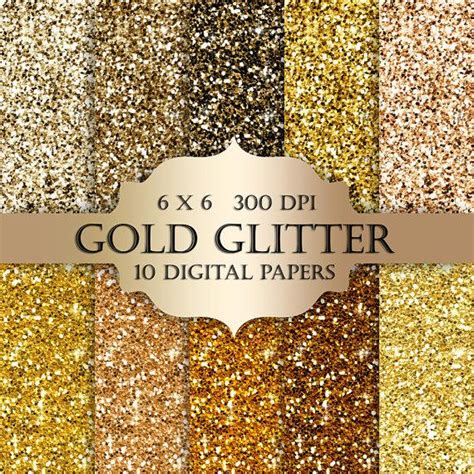 Gold Glitter Digital Paper - Glitter Gold, Scrapbooking Digital Paper ...