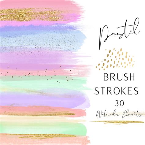 Pastel Watercolor Brush Strokes Watercolor Clipart Paint - Etsy