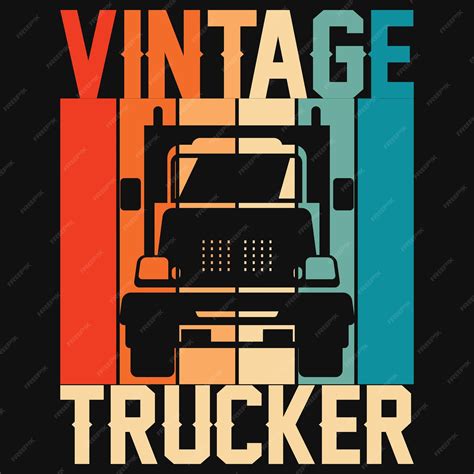 Premium Vector | Vintage trucker tshirt design