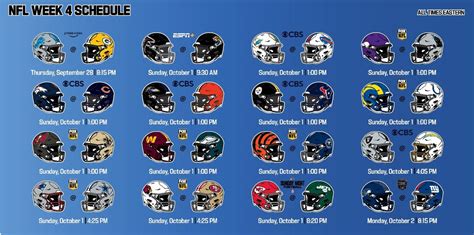 NFL Week 4 Schedule - Mega Sports News