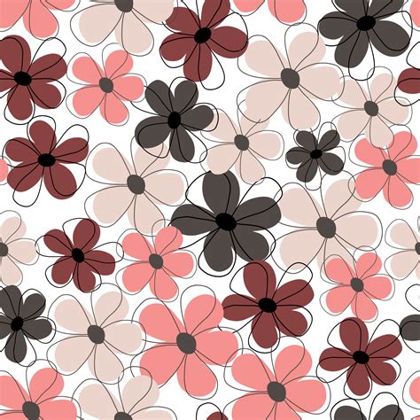 Seamless vector flower pattern with summer vibe. White flowers on the ...