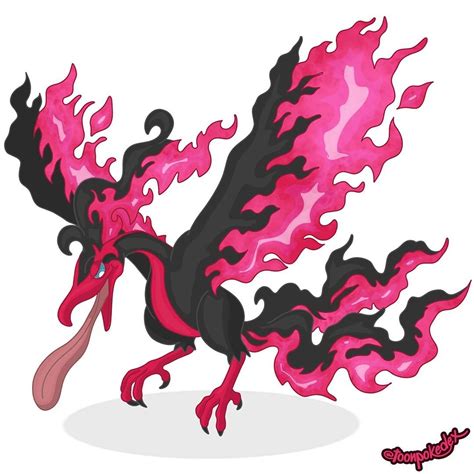 Illustrated Toon Pokedex, 146 - Moltres Galarian Form [Regular, No ...