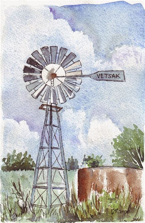 Windmill Art: Another Windpomp and a Dam