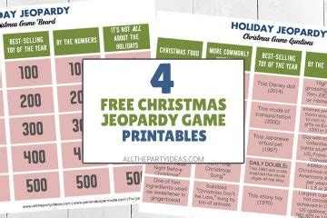 4 FUN Christmas Jeopardy Game Boards [FREE Printables]