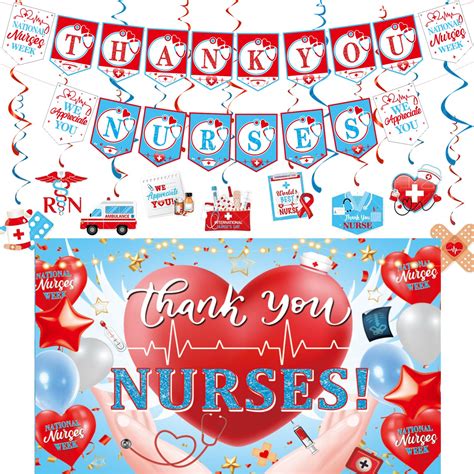 Buy Nurse Appreciation Week Party Decorations Set, Nurse Day ...