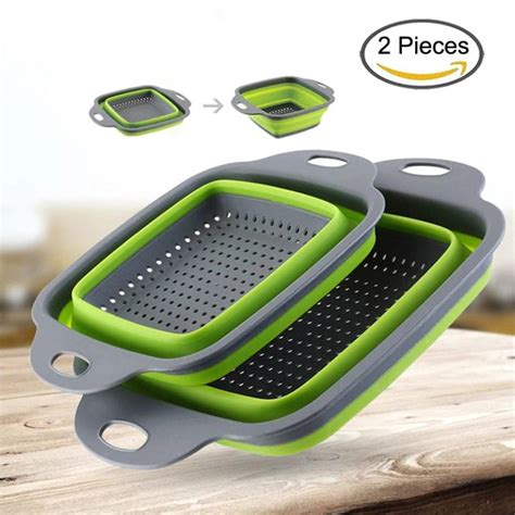 Collapsible Silicone Rectangle Kitchen Strainer | Practical And Fun ...