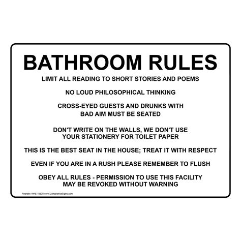 Restrooms Restroom Etiquette Sign - Bathroom Rules