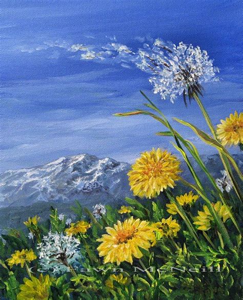 Fawn's Paintings: Dandelion Daze, wildflowers, mountain landscape ...